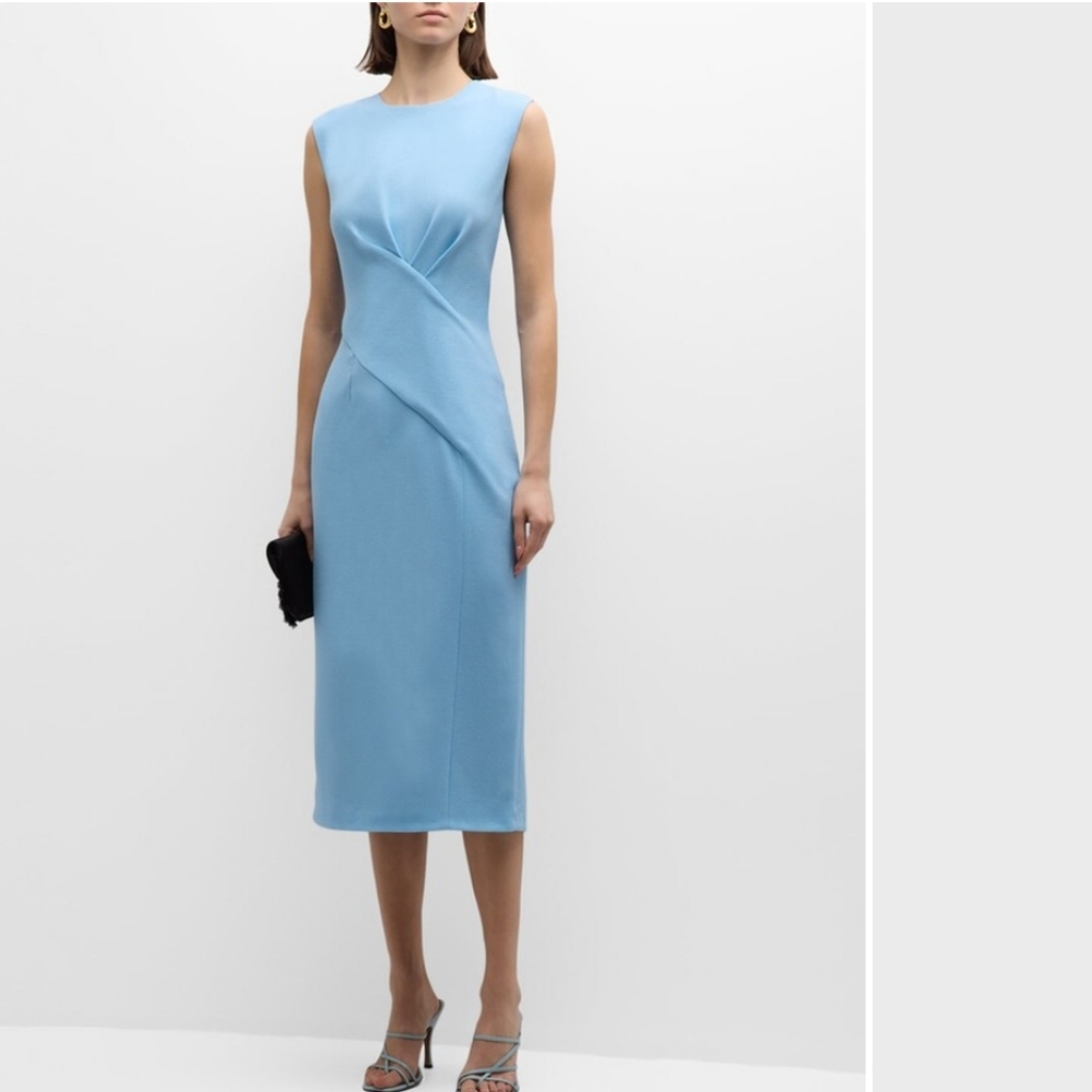 $1295_Sold out_ E.Stott Mila Sleeveless Crossover Wool Midi Dress - Picture 1 of 4